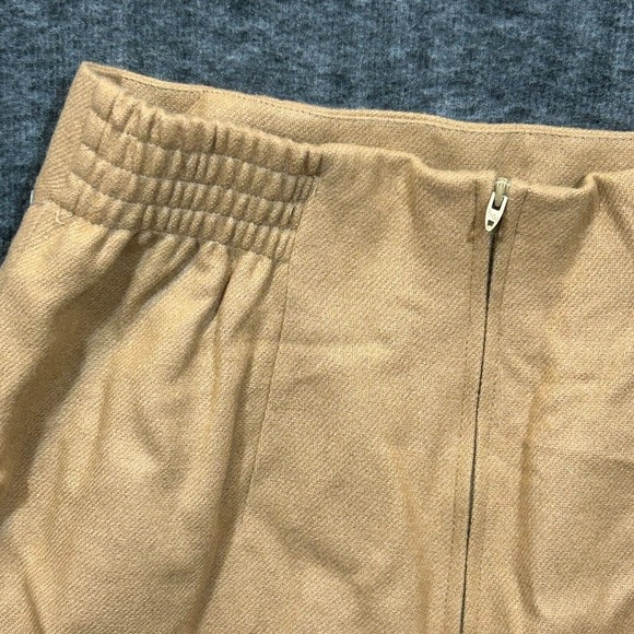 Vintage Lined 100% Wool Beige Tan Pencil Skirt Size 10 Office Career Work Slit - Picture 8 of 15
